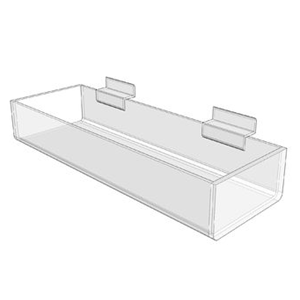 12 x 4.25 x 2 Acrylic Slatwall Shelf Tray