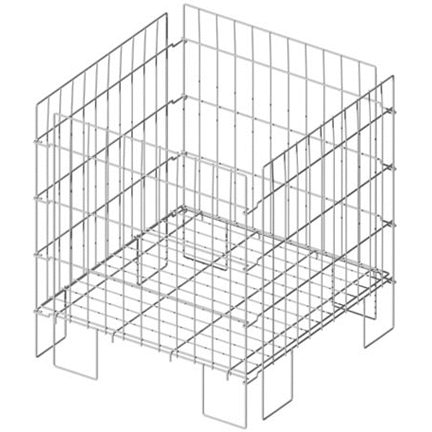 Folding Wire Dump Bin, 18x18 square, zinc
