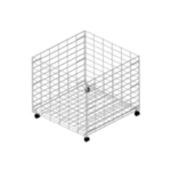 Rolling Wire Dump Bin, 24x24, Chrome