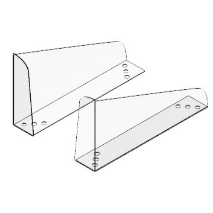Clear Angle Shelf Divider End Kit