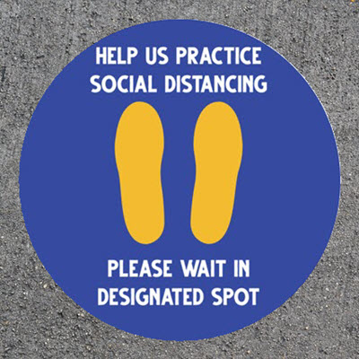 Social Distancing Floor Decals, Sidewalk